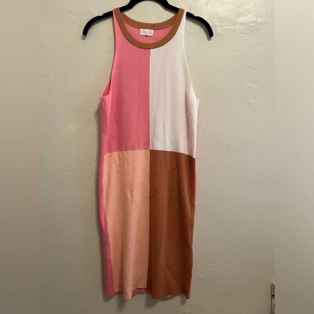 Pink Lily Color Block Knit Mini Dress | NWOT | XL